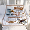 Personalized Gifts For Grandson Blanket From Grandpa Grandma Eagle My Love For You Is Forever Grandson Birthday Gifts Graduation Christmas Fleece Blanket | siriusteestore