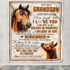 Personalized Gifts For Grandson Blanket From Grandpa Grandma Horse My Love For You Is Forever Grandson Birthday Gifts Graduation Christmas Fleece Blanket | siriusteestore