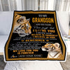 Personalized Gifts For Grandson Blanket From Grandpa Grandma Tiger My Love For You Is Forever Grandson Birthday Gifts Graduation Christmas Fleece Blanket | siriusteestore