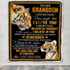 Personalized Gifts For Grandson Blanket From Grandpa Grandma Tiger My Love For You Is Forever Grandson Birthday Gifts Graduation Christmas Fleece Blanket | siriusteestore