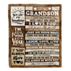 Personalized Gifts For Grandson From Grandma Grandpa Blanket Wood Love You Fathers Day Grandson Gifts Birthday Graduation Christmas Customized Fleece Blanket | siriusteestore