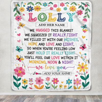 Personalized Gifts For Lolly From Granddaughter Grandkids Blanket We Hugged This Blanket Floral Presents Birthday Gift For Lolly Gifts Custom Fleece Blanket | siriusteestore