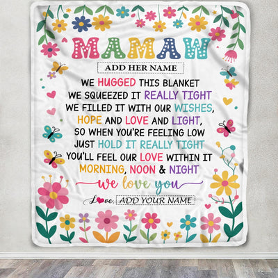 Personalized Gifts For Mamaw From Granddaughter Grandkids Blanket We Hugged This Blanket Floral Presents Birthday Gift For Mamaw Gifts Custom Fleece Blanket | siriusteestore