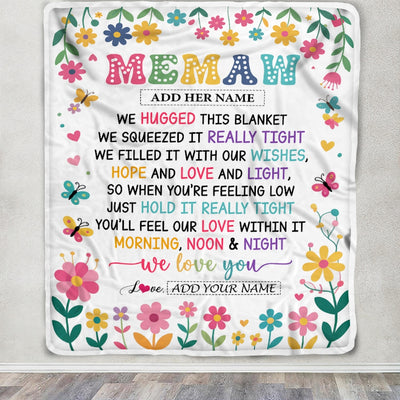 Personalized Gifts For Memaw From Granddaughter Grandkids Blanket We Hugged This Blanket Floral Presents Birthday Gift For Memaw Gifts Custom Fleece Blanket | siriusteestore