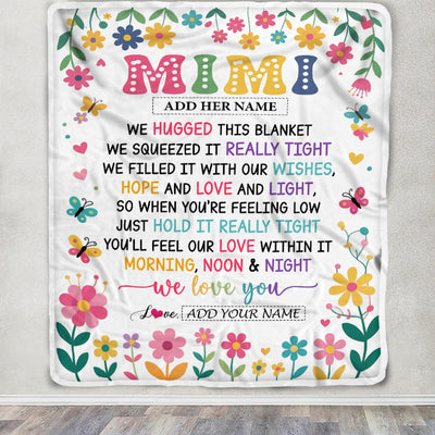 Personalized Gifts For Mimi From Granddaughter Grandkids Blanket We Hugged This Blanket Floral Presents Birthday Gift For Mimi Gifts Customized Fleece Blanket | siriusteestore