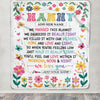 Personalized Gifts For Nanny From Kids Blanket We Hugged This Blanket Floral Presents Birthday Gift For Nanny Gifts Customized Fleece Throw Blanket | siriusteestore