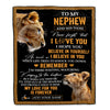 Personalized Gifts For Nephew Blanket From Aunt Auntie Lion My Love For You Is Forever Nephew Birthday Gifts Graduation Christmas Custom Fleece Throw Blanket | siriusteestore