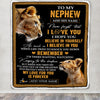 Personalized Gifts For Nephew Blanket From Aunt Auntie Lion My Love For You Is Forever Nephew Birthday Gifts Graduation Christmas Custom Fleece Throw Blanket | siriusteestore