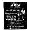 Personalized Gifts For Nephew Blanket From Aunt Auntie My Love For You Is Forever Nephew Birthday Gifts Graduation Christmas Custom Fleece Throw Blanket | siriusteestore