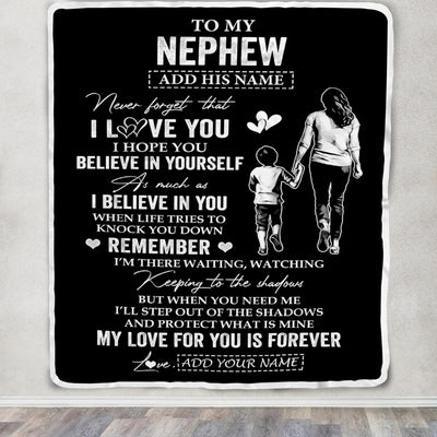Personalized Gifts For Nephew Blanket From Aunt Auntie My Love For You Is Forever Nephew Birthday Gifts Graduation Christmas Custom Fleece Throw Blanket | siriusteestore
