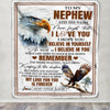 Personalized Gifts For Nephew Blanket From Aunt Uncle Eagle My Love For You Is Forever Nephew Birthday Gifts Graduation Christmas Custom Fleece Throw Blanket | siriusteestore