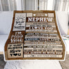Personalized Gifts For Nephew From Aunt Uncle Auntie Blanket Wood Love You Fathers Day Nephew Gifts Birthday Graduation Christmas Customized Fleece Blanket | siriusteestore