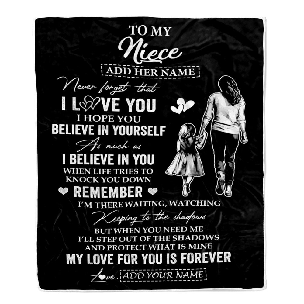 Personalized Gifts For Niece Blanket From Aunt Auntie My Love For You Is Forever Niece Birthday Gifts Graduation Christmas Custom Fleece Throw Blanket | siriusteestore