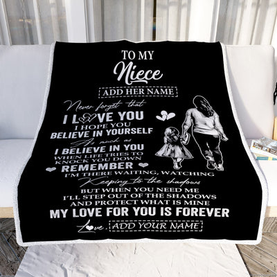 Personalized Gifts For Niece Blanket From Aunt Auntie My Love For You Is Forever Niece Birthday Gifts Graduation Christmas Custom Fleece Throw Blanket | siriusteestore