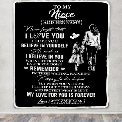 Personalized Gifts For Niece Blanket From Aunt Auntie My Love For You Is Forever Niece Birthday Gifts Graduation Christmas Custom Fleece Throw Blanket | siriusteestore