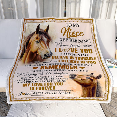 Personalized Gifts For Niece Blanket From Aunt Uncle Horse My Love For You Is Forever Niece Birthday Gifts Graduation Christmas Custom Fleece Throw Blanket | siriusteestore
