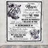 Personalized Gifts For Niece Blanket From Aunt Uncle White Tiger My Love For You Is Forever Niece Birthday Gifts Graduation Christmas Custom Fleece Blanket | siriusteestore