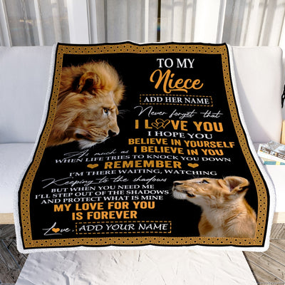 Personalized Gifts For Niece Blanket From Uncle Lion My Love For You Is Forever Niece Birthday Gifts Graduation Christmas Custom Fleece Throw Blanket | siriusteestore
