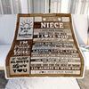 Personalized Gifts For Niece From Aunt Uncle Auntie Blanket Wood Love You Mothers Day Niece Gifts Birthday Graduation Christmas Customized Fleece Blanket | siriusteestore