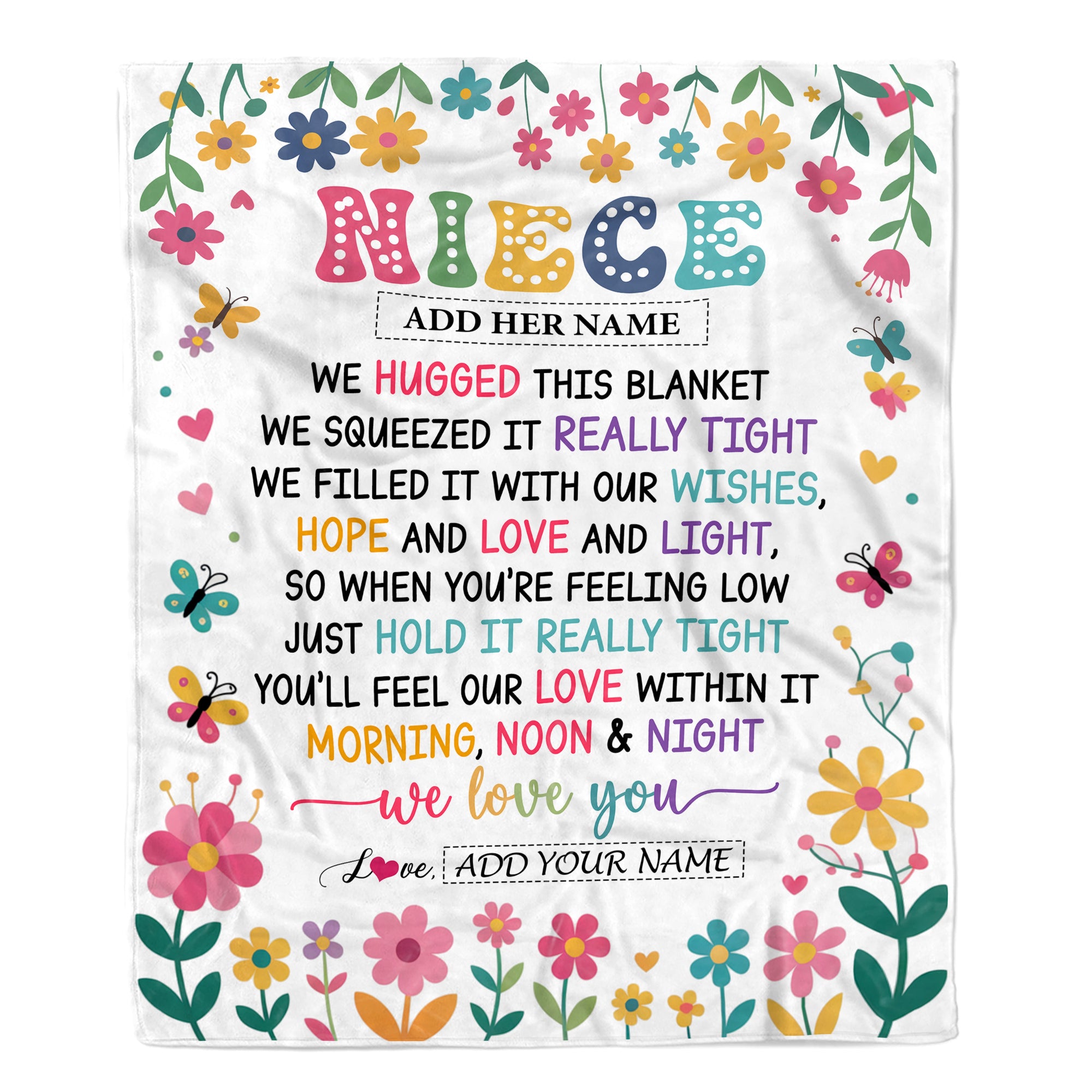 Personalized Gifts For Niece From Aunt Uncle Blanket We Hugged This Blanket Floral Presents Birthday Gift For Niece Gifts Customized Fleece Throw Blanket | siriusteestore