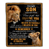 Personalized Gifts For Son Blanket From Dad Father Lion My Love For You Is Forever Son Birthday Gifts Graduation Christmas Custom Fleece Throw Blanket | siriusteestore