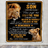 Personalized Gifts For Son Blanket From Dad Father Lion My Love For You Is Forever Son Birthday Gifts Graduation Christmas Custom Fleece Throw Blanket | siriusteestore