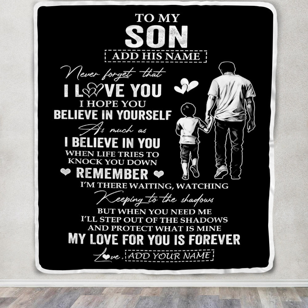 Personalized Gifts For Son Blanket From Dad Father My Love For You Is Forever Son Birthday Gifts Graduation Christmas Custom Fleece Throw Blanket | siriusteestore