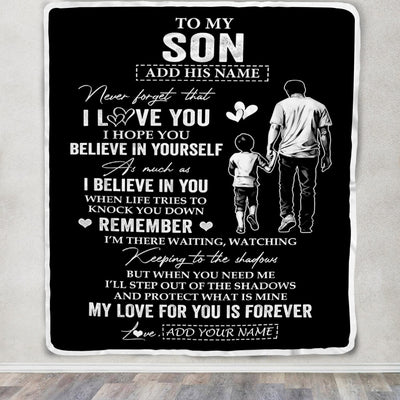 Personalized Gifts For Son Blanket From Dad Father My Love For You Is Forever Son Birthday Gifts Graduation Christmas Custom Fleece Throw Blanket | siriusteestore