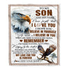 Personalized Gifts For Son Blanket From Dad Mom Father Eagle My Love For You Is Forever Son Birthday Gifts Graduation Christmas Custom Fleece Throw Blanket | siriusteestore
