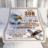 Personalized Gifts For Son Blanket From Dad Mom Father Eagle My Love For You Is Forever Son Birthday Gifts Graduation Christmas Custom Fleece Throw Blanket | siriusteestore