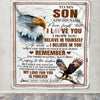 Personalized Gifts For Son Blanket From Dad Mom Father Eagle My Love For You Is Forever Son Birthday Gifts Graduation Christmas Custom Fleece Throw Blanket | siriusteestore