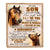 Personalized Gifts For Son Blanket From Dad Mom Father Horse My Love For You Is Forever Son Birthday Gifts Graduation Christmas Custom Fleece Throw Blanket | siriusteestore