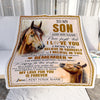 Personalized Gifts For Son Blanket From Dad Mom Father Horse My Love For You Is Forever Son Birthday Gifts Graduation Christmas Custom Fleece Throw Blanket | siriusteestore