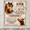 Personalized Gifts For Son Blanket From Dad Mom Father Horse My Love For You Is Forever Son Birthday Gifts Graduation Christmas Custom Fleece Throw Blanket | siriusteestore