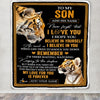 Personalized Gifts For Son Blanket From Dad Mom Father Tiger My Love For You Is Forever Son Birthday Gifts Graduation Christmas Custom Fleece Throw Blanket | siriusteestore