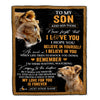 Personalized Gifts For Son Blanket From Mom Mother Lion My Love For You Is Forever Son Birthday Gifts Graduation Christmas Custom Fleece Throw Blanket | siriusteestore