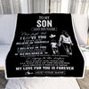 Personalized Gifts For Son Blanket From Mom Mother My Love For You Is Forever Son Birthday Gifts Graduation Christmas Custom Fleece Throw Blanket | siriusteestore
