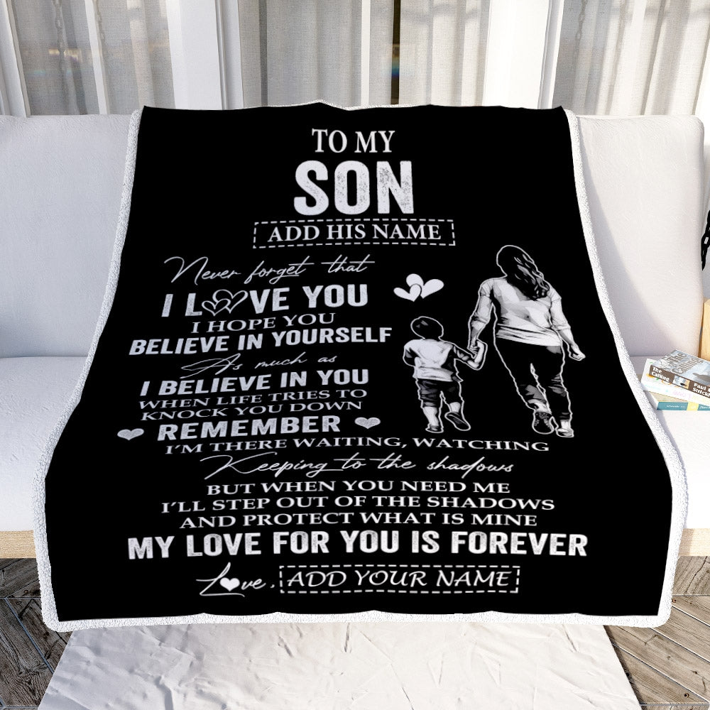 Personalized Gifts For Son Blanket From Mom Mother My Love For You Is Forever Son Birthday Gifts Graduation Christmas Custom Fleece Throw Blanket | siriusteestore
