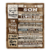 Personalized Gifts For Son From Mom Dad Mother Blanket Wood Love You Fathers Day Son Gifts Birthday Graduation Christmas Customized Fleece Throw Blanket | siriusteestore
