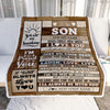 Personalized Gifts For Son From Mom Dad Mother Blanket Wood Love You Fathers Day Son Gifts Birthday Graduation Christmas Customized Fleece Throw Blanket | siriusteestore