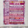 Personalized Gifts For Wife From Husband Blanket Wood Love You Always Valentines Anniversary Romantic Birthday Gifts For Wife Christmas Fleece Throw Blanket | siriusteestore