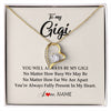 Forever Love Necklace 18K Yellow Gold Finish | Personalized Gigi Necklace From Grandkids Granddaughter Grandson You're Always In My Heart Gigi Birthday Mothers Day Christmas Customized Gift Box Message Card | siriusteestore
