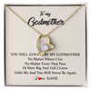 Forever Love Necklace 18K Yellow Gold Finish | Personalized Godmother Necklace From Goddaughter Niece You Will Always Be My Godmother Birthday Mothers Day Christmas Customized Gift Box Message Card | siriusteestore