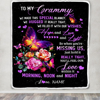 Personalized Grammy Blanket From Grandkids Granddaughter We Made This Special Blanket Flower Grammy Birthday Mothers Day Christmas Customized Fleece Blanket | siriusteestore