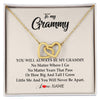 Interlocking Hearts Necklace 18K Yellow Gold Finish | Personalized Grammy Necklace From Grandkids Granddaughter Grandson You Will Always Be My Grammy Birthday Mothers Day Christmas Customized Gift Box Message Card | siriusteestore