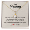 Alluring Beauty Necklace 18K Yellow Gold Finish | Personalized Grammy Necklace From Grandkids Granddaughter Grandson You're Always In My Heart Grammy Birthday Mothers Day Customized Gift Box Message Card | siriusteestore
