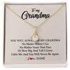 Alluring Beauty Necklace 18K Yellow Gold Finish | Personalized Grandma Necklace From Grandkids Granddaughter Grandson You Will Always Be My Grandma Birthday Mothers Day Christmas Customized Gift Box Message Card | siriusteestore