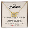 Interlocking Hearts Necklace 18K Yellow Gold Finish | Personalized Grandma Necklace From Grandkids Granddaughter Grandson You Will Always Be My Grandma Birthday Mothers Day Christmas Customized Gift Box Message Card | siriusteestore