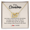 Interlocking Hearts Necklace 18K Yellow Gold Finish | Personalized Grandma Necklace From Grandkids Granddaughter Grandson You're Always In My Heart Grandma Birthday Mothers Day Customized Gift Box Message Card | siriusteestore