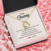 Forever Love Necklace 18K Yellow Gold Finish | Personalized Granny Necklace From Grandkids Granddaughter Grandson You Will Always Be My Granny Birthday Mothers Day Christmas Customized Gift Box Message Card | siriusteestore